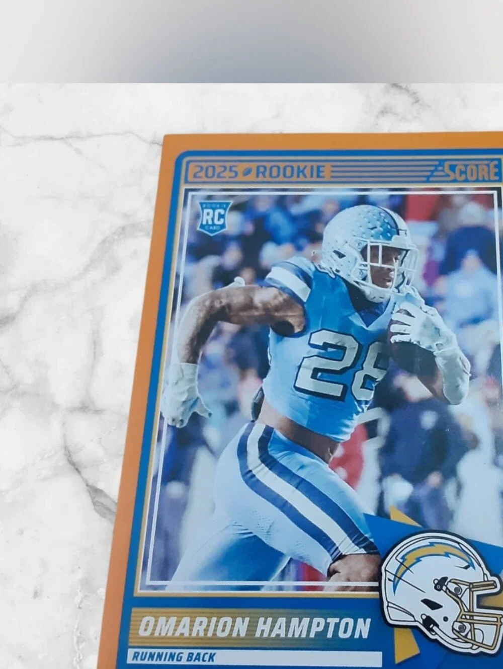 2025 Panini Score Omarion Hampton Rookie Rc Orange Laser Parallel